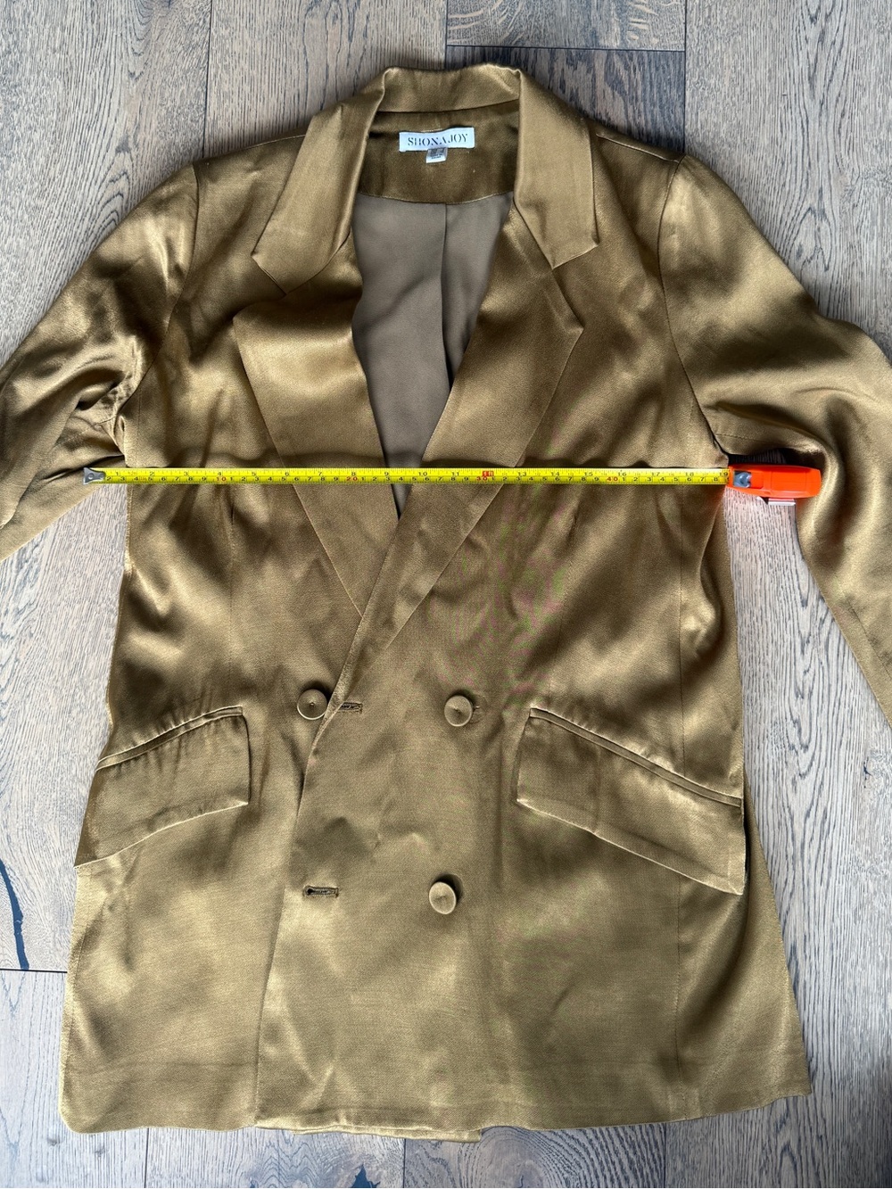 SHONA JOY Giorgia Double Breasted Blazer | Metallic Gold | Size US 4 / AU 8 - Picture 7 of 14